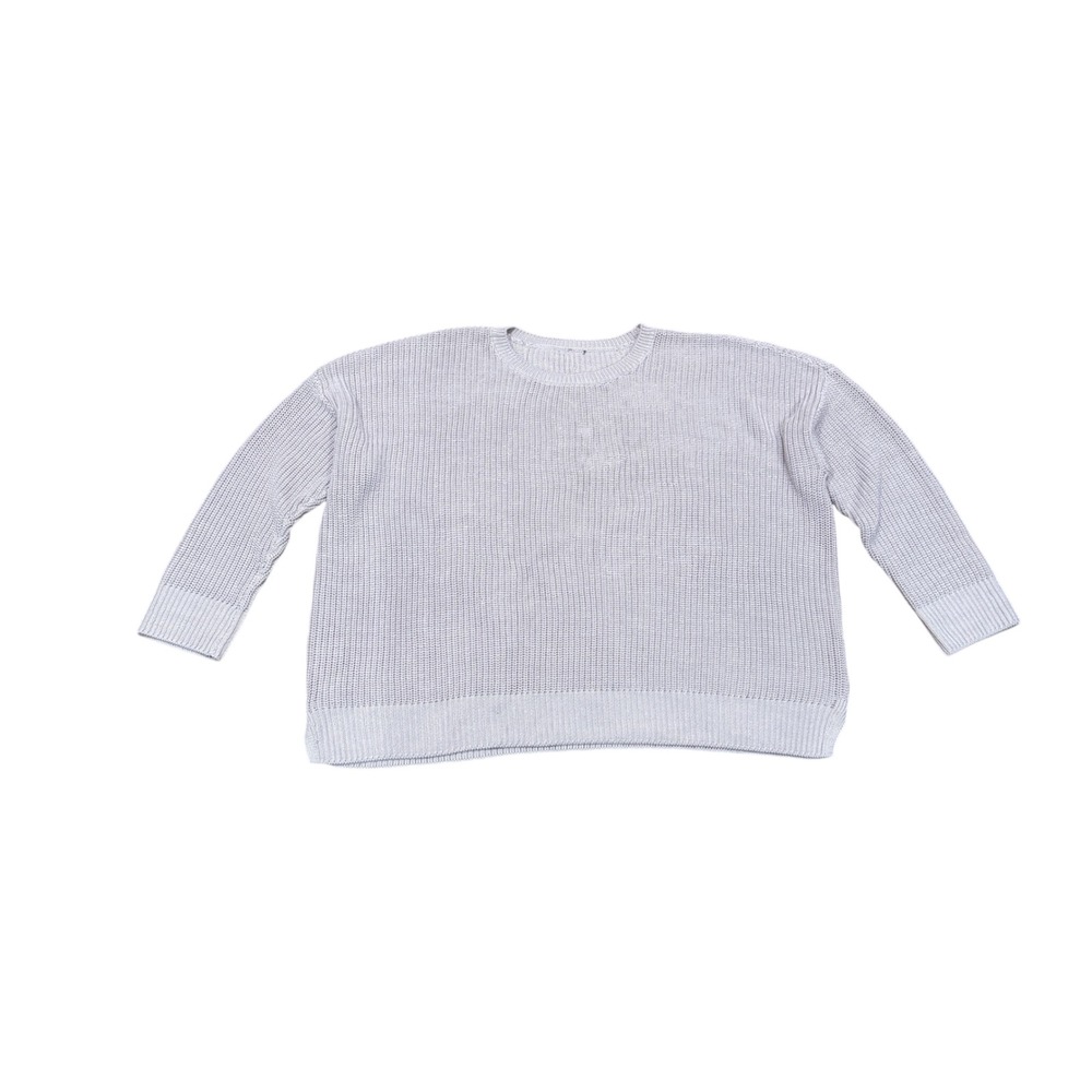 Eileen Fisher Organic Cotton Ribbed Knit Boxy Sweater XL Blush Pink Oversized